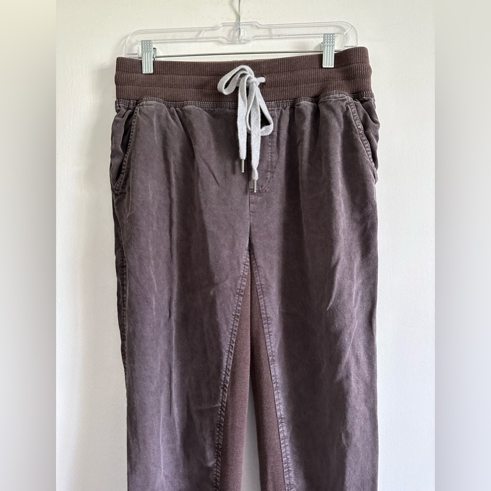 Aerie Dark Purple/Brown Ribbed Woven Lyocell Joggers Size Small EUC - Picture 6 of 14